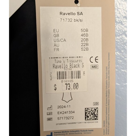 Womens Ravello Black Tankini Swim Top S Adjustable Straps Contrast Piping NWT - Picture 7 of 16